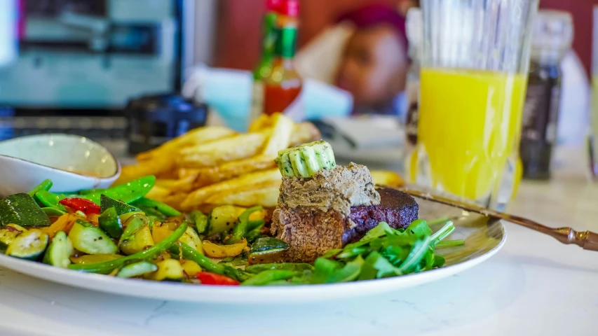 a close up of a plate of food on a table, a photo, rosen zulu, thumbnail, daily specials, profile pic