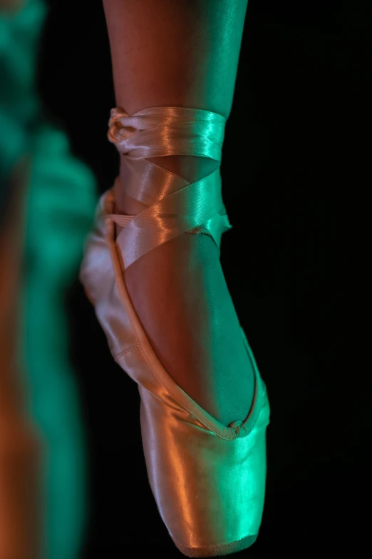 a close up of a pair of ballet shoes, a hologram, by David Donaldson, arabesque, color ( sony a 7 r iv, tendons, tall, 15081959 21121991 01012000 4k