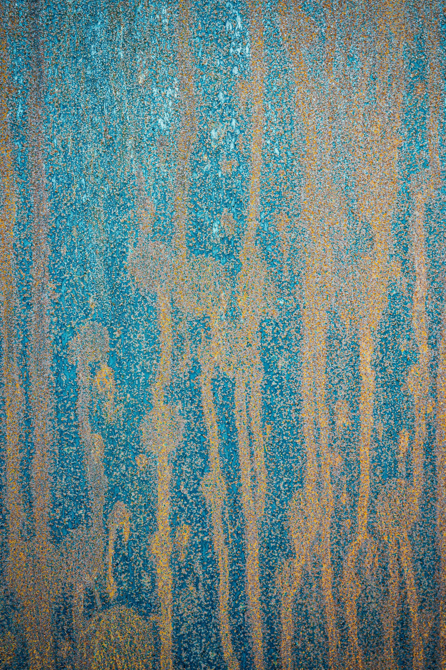 a close up of a rusted metal surface, inspired by Lucio Fontana, kinetic pointillism, gradient light blue, medium blue, birch, panel