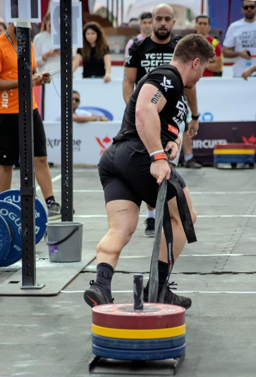 a man lifting a barbell in a crossfit competition, by karolis strautniekas, square, profile picture, amanda lilleston, image
