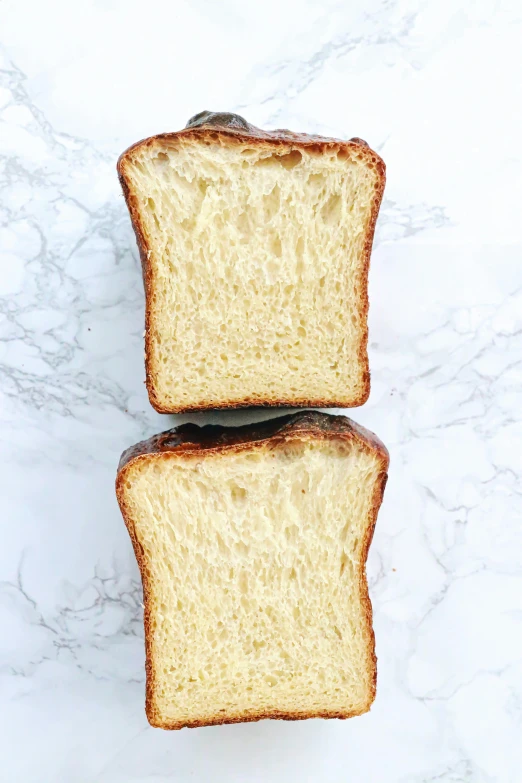 two slices of bread stacked on top of each other, by Robbie Trevino, soft bright skin, half length, instagram post, jelly - like texture