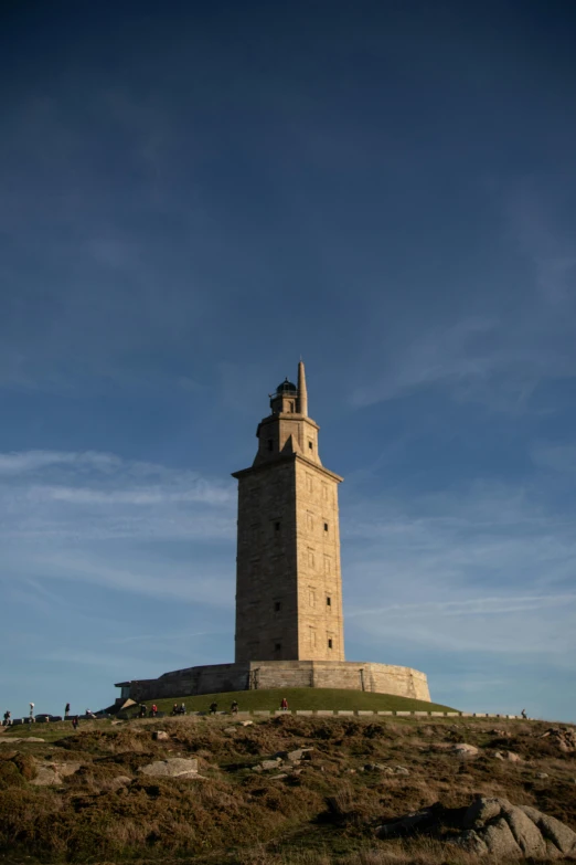 a tall tower sitting on top of a hill, by Juan Giménez, square, slide show, port, guide