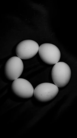 a person holding a bunch of eggs in their hand, a black and white photo, inspired by Robert Mapplethorpe, flickr, orbital rings, chiaroscuro!!, ornamental halo, 2006 photograph
