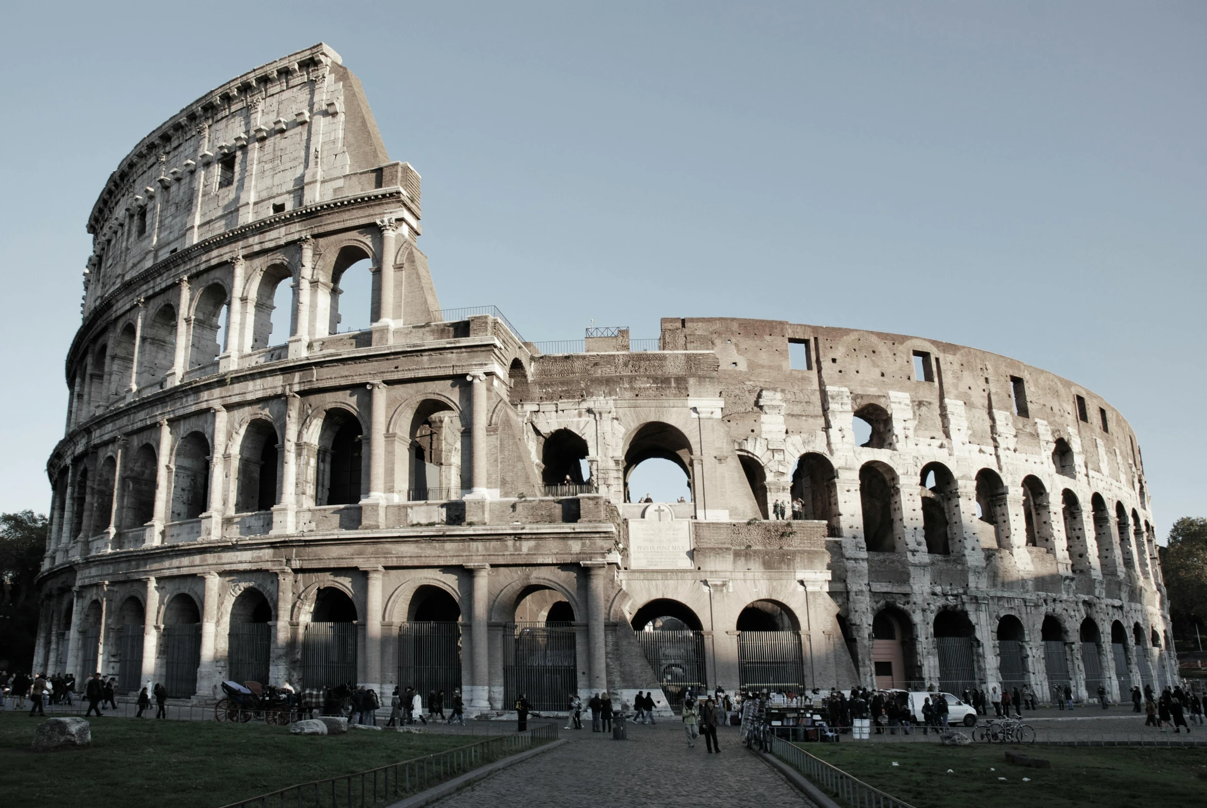 a black and white photo of the colossion, pexels contest winner, neoclassicism, colosseum, detailed color scan”, taken at golden hour, 8k resolution”