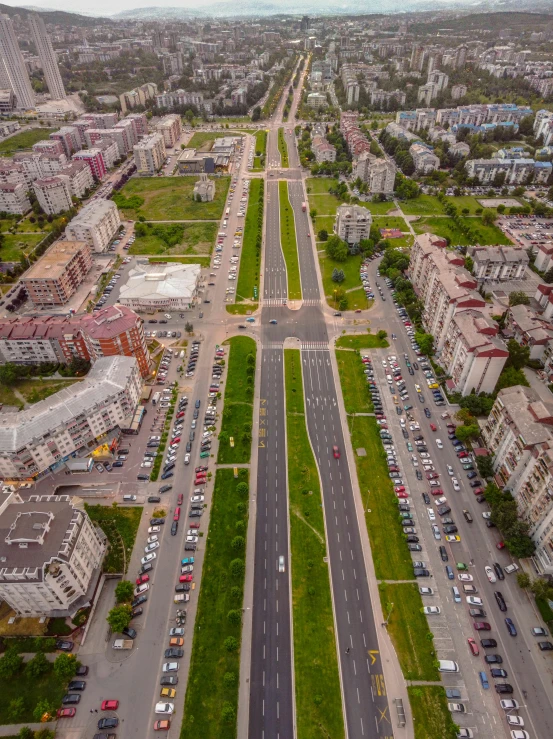 an aerial view of a highway in the middle of a city, by Alexander Fedosav, pexels contest winner, photorealism, square, фото девушка курит, 4k photo gigapixel, extreme panoramic