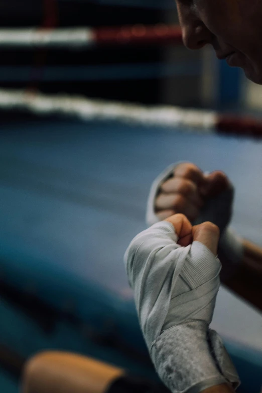 a close up of a person in a boxing ring, paul barson, hand to hand combat, stockphoto, unfinished