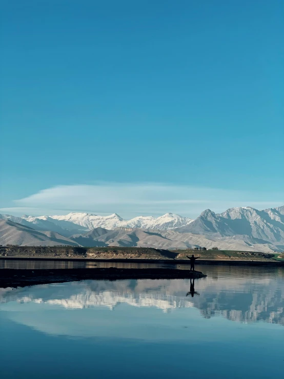 a large body of water with mountains in the background, inspired by Scarlett Hooft Graafland, hurufiyya, new zeeland, high-quality photo, 4 k cinematic panoramic view, ai weiwei and gregory crewdson