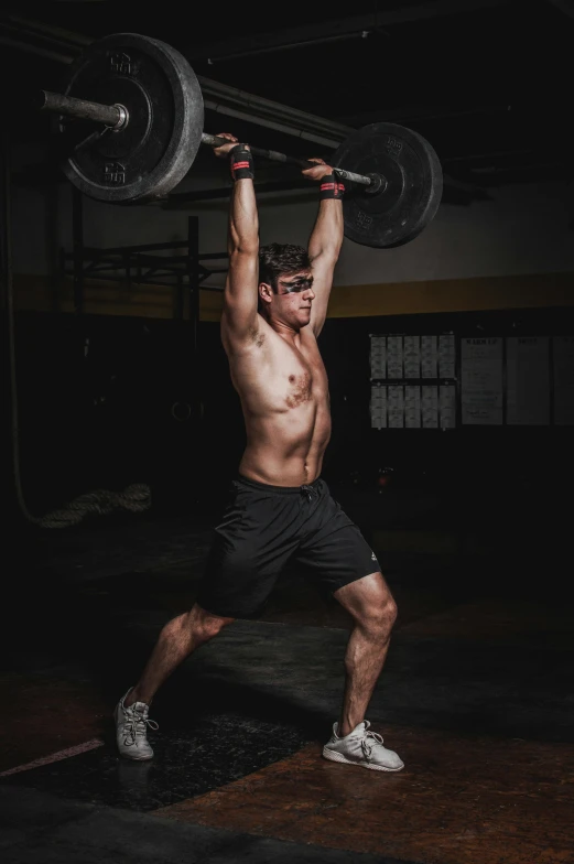 a man lifting a barbell in a gym, a portrait, pexels contest winner, renaissance, 6 pack, instagram picture, akt photography, gif