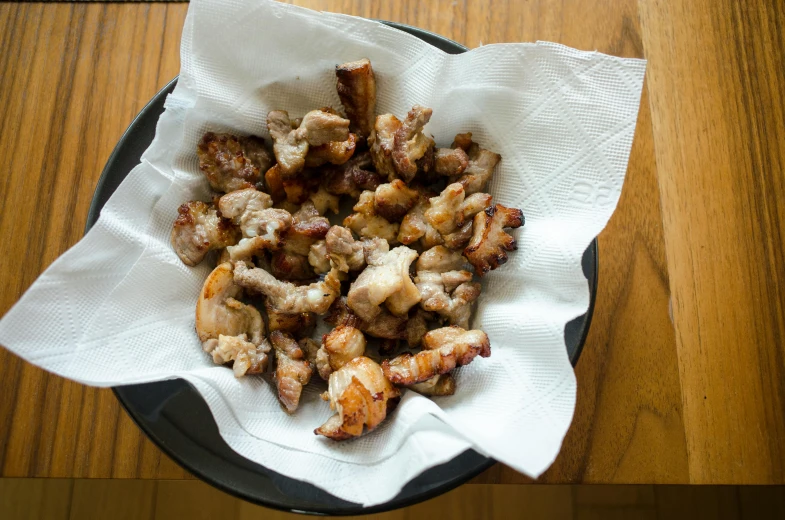 a close up of a plate of food on a table, mingei, bear legs, 6 pack, thumbnail, bowl