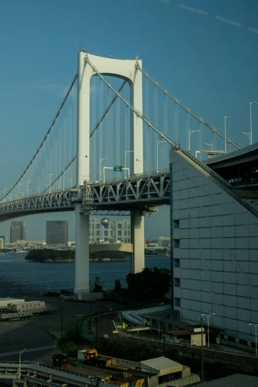 a large bridge over a body of water, inspired by Tsuchida Bakusen, skybridge towers, beautiful views, toyko