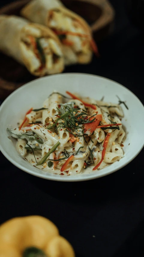 a close up of a plate of food on a table, pasta, - 6, kek, thumbnail