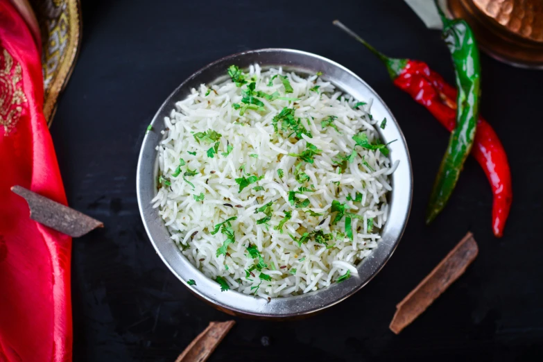 a bowl filled with rice sitting on top of a table, herbs, 15081959 21121991 01012000 4k, shot with premium dslr camera, vastayan