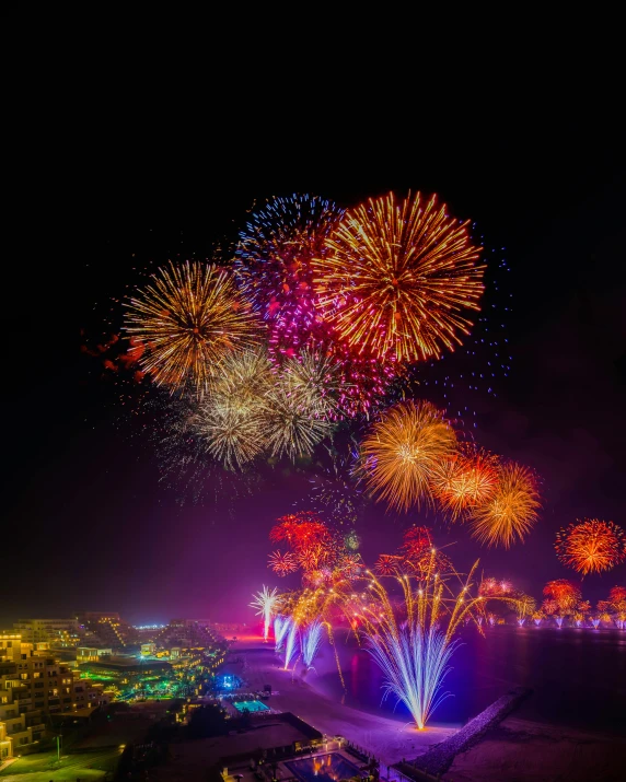 fireworks light up the night sky over a golf course, pexels contest winner, renaissance, airplanes bombing the beach, lgbtq, thumbnail, russia in 2 0 2 1