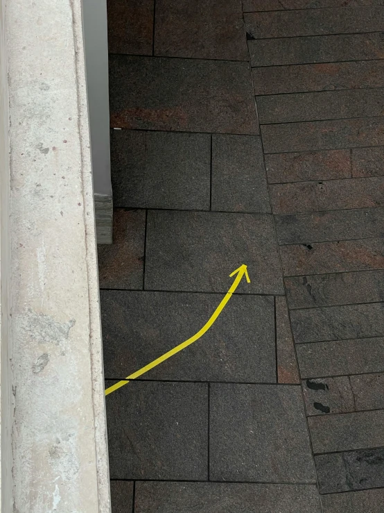 a yellow fire hydrant sitting on top of a sidewalk, an album cover, by Joel Shapiro, arrows, detail structure, leaked image, arrow