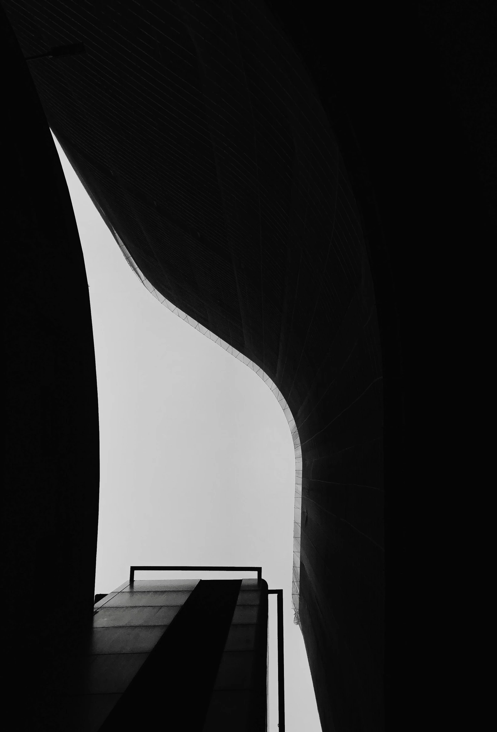 a black and white photo of a building, unsplash contest winner, conceptual art, grand piano, folded, silhouette :7, an abstract