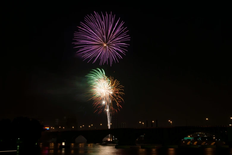 fireworks in the night sky over a body of water, flickr, minneapolis, getty images, fan favorite, indore