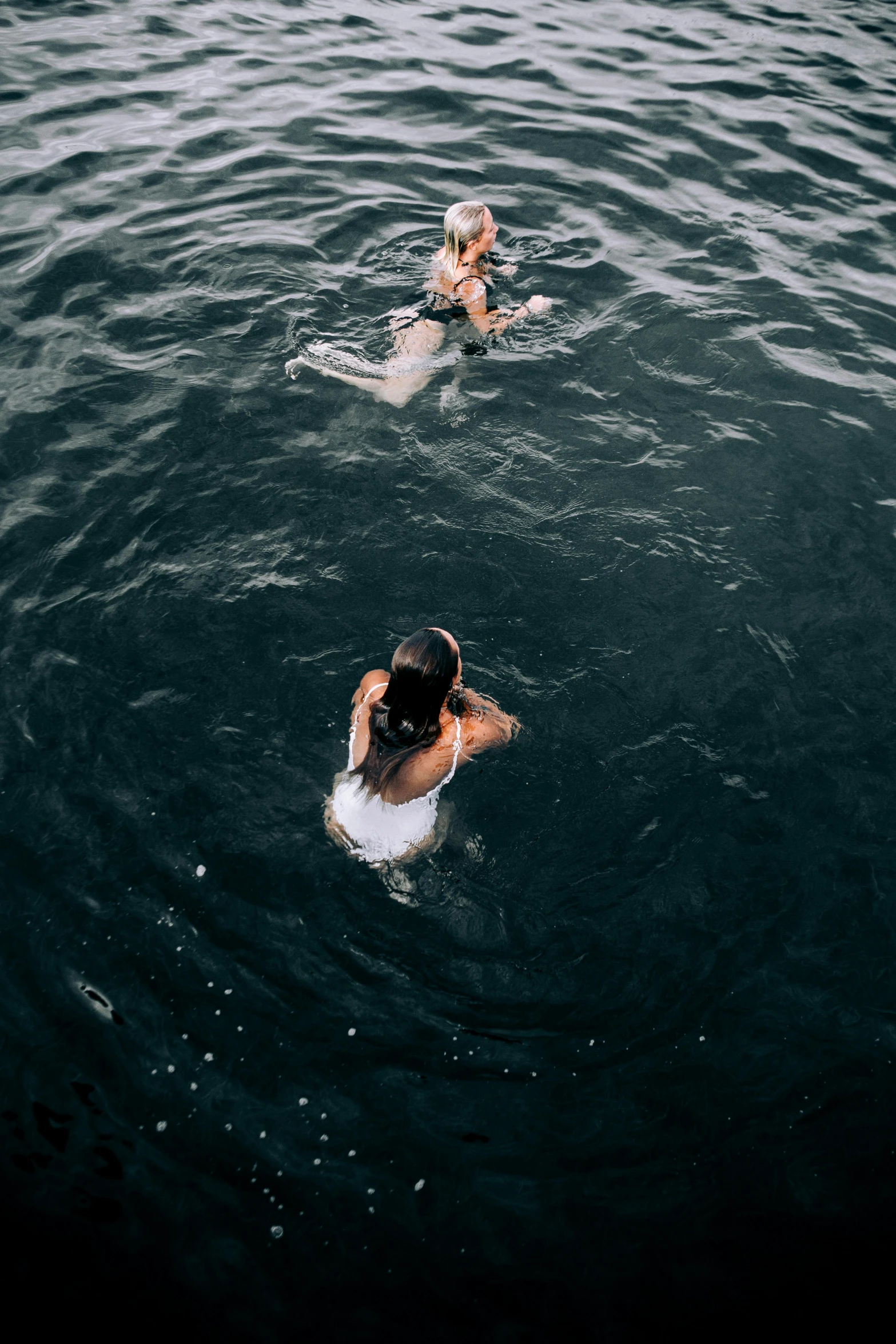 two people swimming in a body of water, down there, the ocean, jovana rikalo, manly