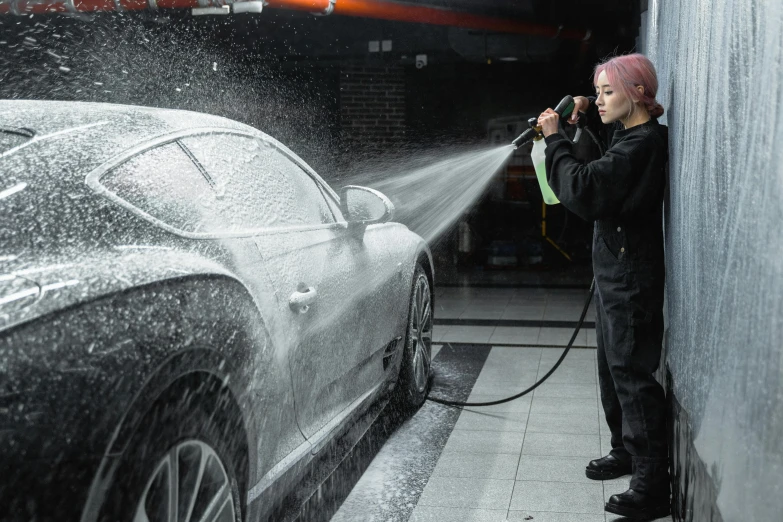 a man washing a car in a garage, by An Gyeon, pexels contest winner, hyperrealism, photograph of a techwear woman, profile photo, 🤬 🤮 💕 🎀, transparent background