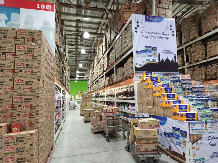 a large warehouse filled with lots of boxes, reddit, inside an arabian market bazaar, ((in a super market costco)), profile image, malaysian