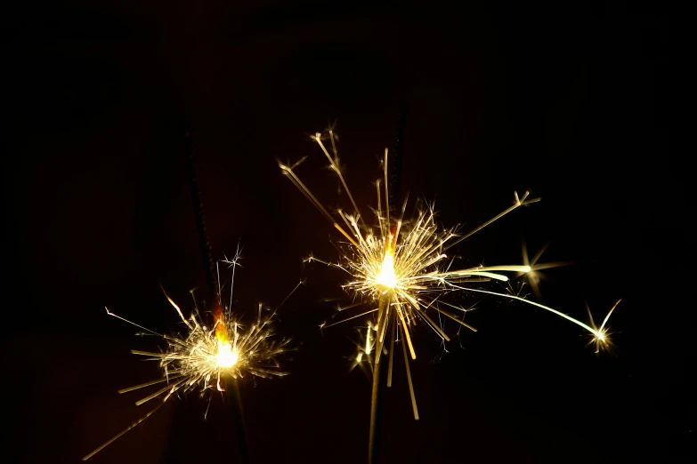 two sparklers lit up in the dark, pexels, ilustration, medium closeup shot, decorations, highly accurate