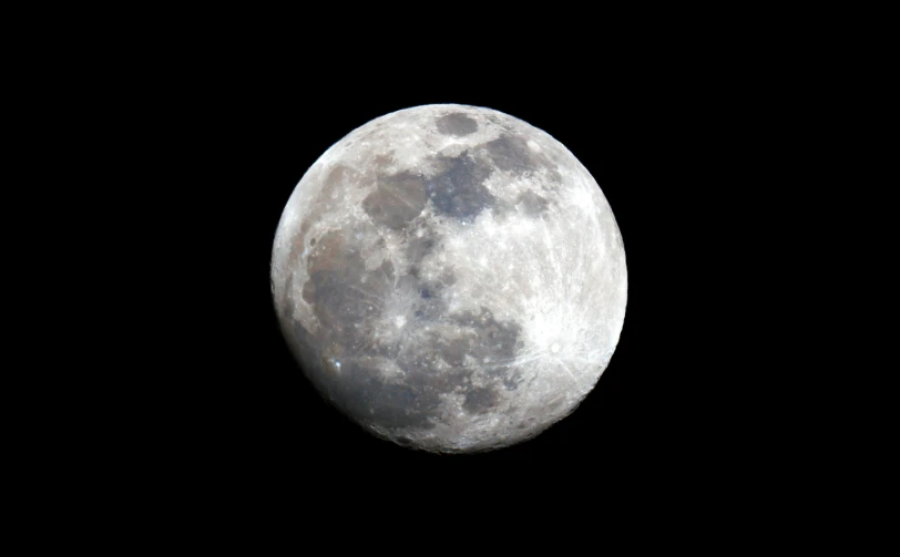 a close up of the moon with a black background, an album cover, pexels, nasa true color 8k image, circular white full moon, pbr material, 4k)