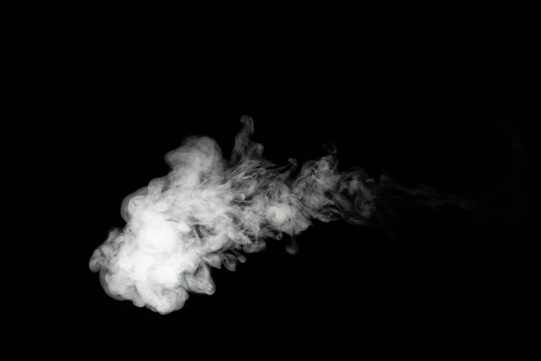 a cloud of smoke on a black background, a black and white photo, by Daniel Lieske, pexels, digital art, background image, smoke grenades, thc, isolated on white background