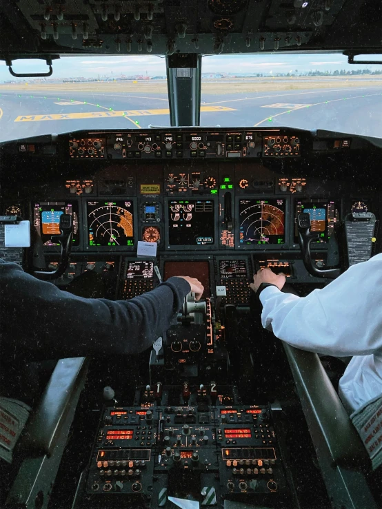 a couple of men sitting in the cockpit of a plane, pexels contest winner, happening, slightly pixelated, standing straight, panel, splash image