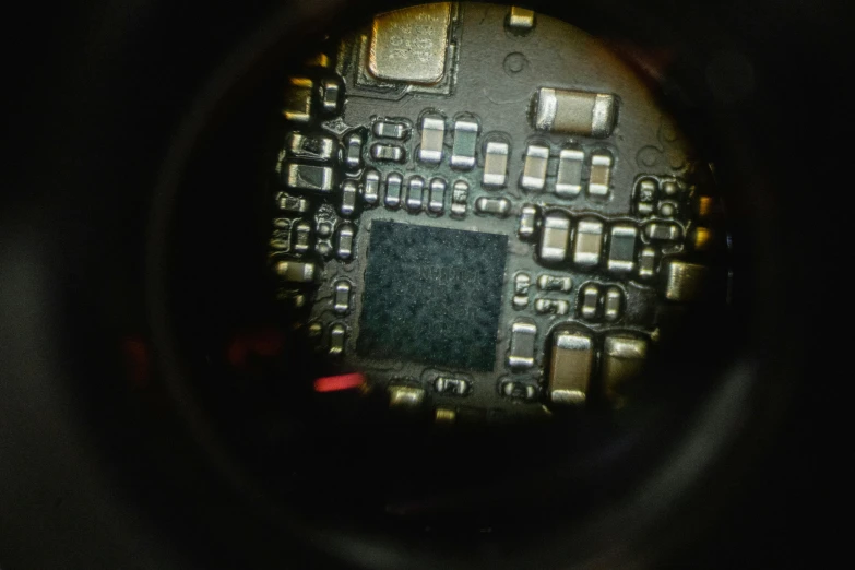 a close up of the inside of a camera lens, process art, android close to camera, medium sensor, circuitry visible in head, phone camera