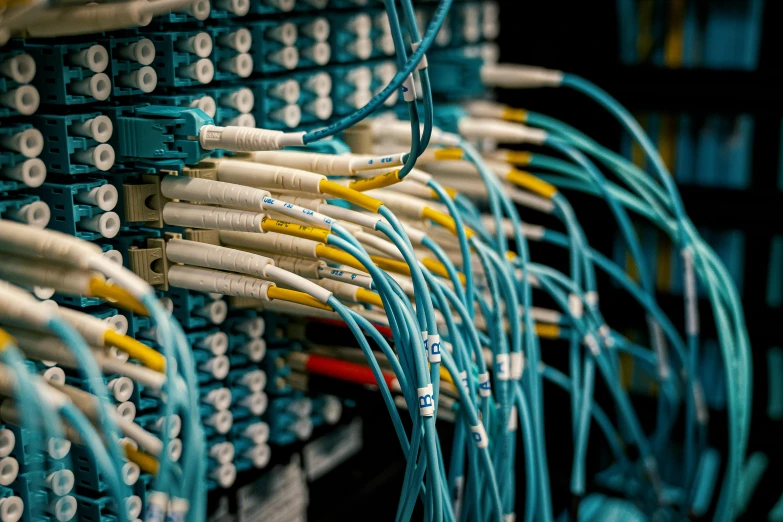 a bunch of cables that are connected to each other, by Daniel Lieske, shutterstock, fan favorite, pacing in server room, instagram post, optical fiber