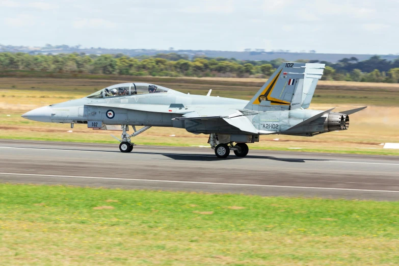 a fighter jet taking off from an airport runway, a portrait, by Peter Churcher, pexels contest winner, on a hot australian day, fa 1 8 hornet replica, panel, white