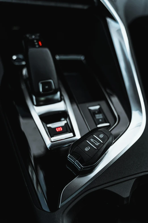 a close up of the center console of a car, by Adam Marczyński, square, f / 2 0, switches, crisp image