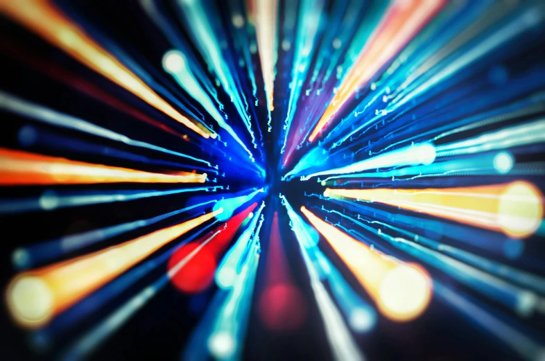 a close up of a bunch of baseball bats, an album cover, by Thomas Häfner, light and space, colorful refracted sparkles, motion graphic, blue and red lights, entering a quantum wormhole