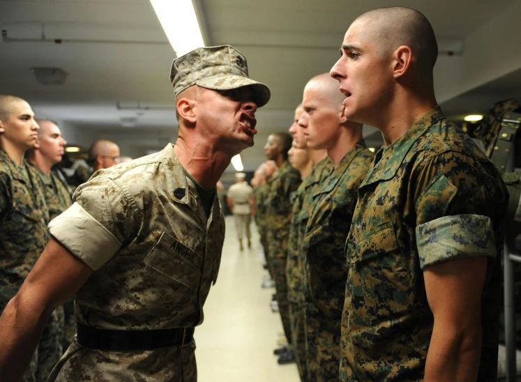 a group of military men standing next to each other, by Everett Warner, shutterstock, renaissance, licking tongue, pokemon military drill, wwe, natgeo