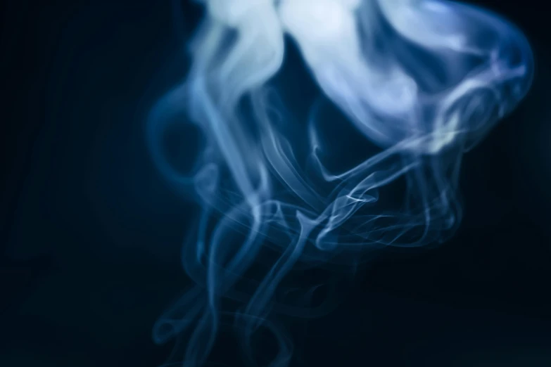 a close up of smoke on a black background, by Daniel Lieske, pexels contest winner, blue blurred, weed background, trailing white vapor, instagram post
