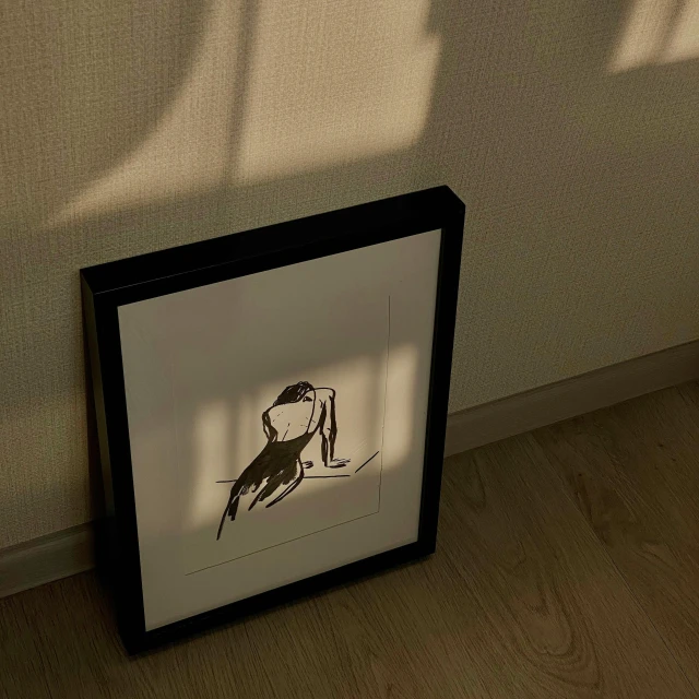 a picture of a bird sitting on top of a wooden floor, a drawing, inspired by jeonseok lee, serial art, light frame, black silhouette, 5 o'clock shadow, vertical movie frame