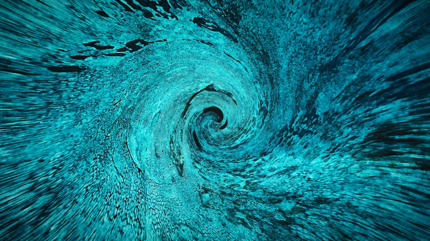 a blue swirl in the middle of a black background, pexels, wall of water either side, textured turquoise background, bird's eye, micro - hurricane