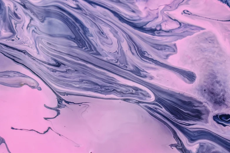 a close up of a marbled surface with a pink sky in the background, trending on pexels, abstract expressionism, made of liquid purple metal, liquid sculpture, india ink, pearlescent