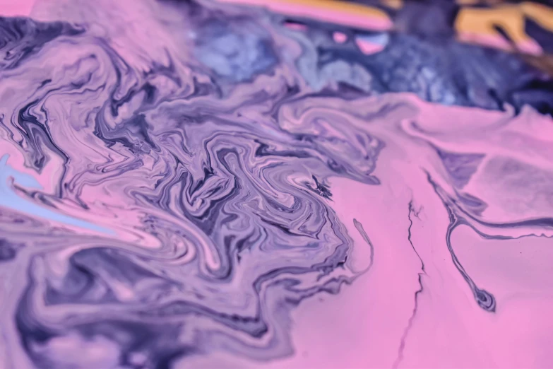 a close up of a painting on a table, trending on pexels, generative art, purple liquid, topography, ilustration, swirly