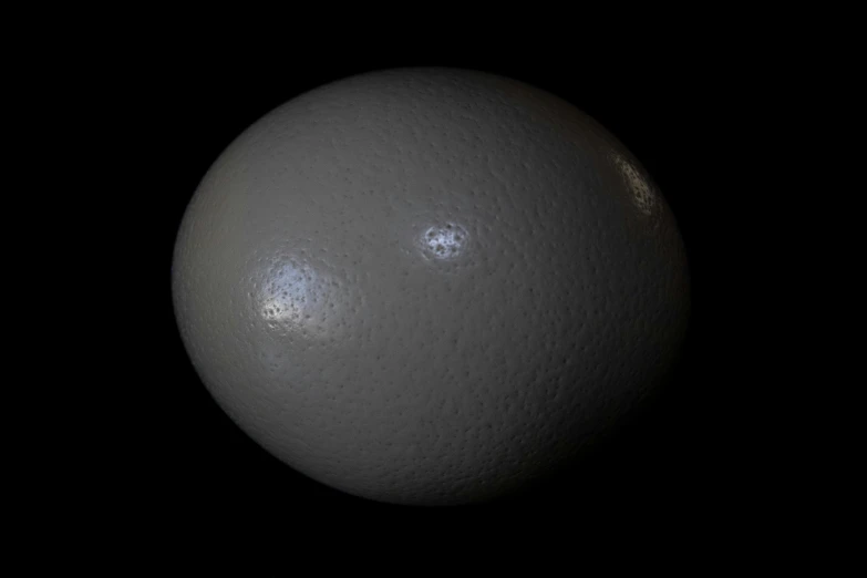 an egg sitting on top of a black surface, zbrush central, crunch time on uranus, low quality 3d model, extremely detailed + 8k, pearlescent white