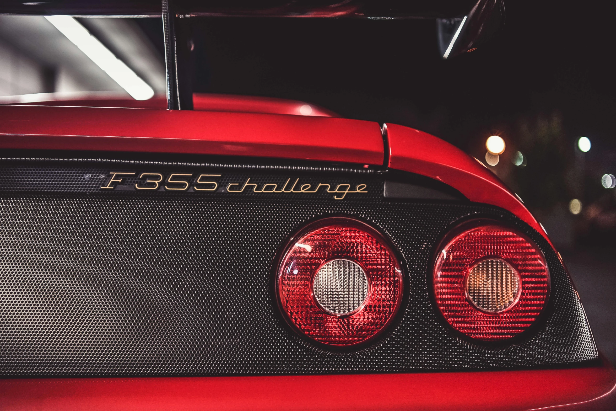 a close up of the rear end of a red sports car, an album cover, by Daniel Lieske, pexels contest winner, renaissance, f50, glowing headlights, carbon fiber, 🚿🗝📝