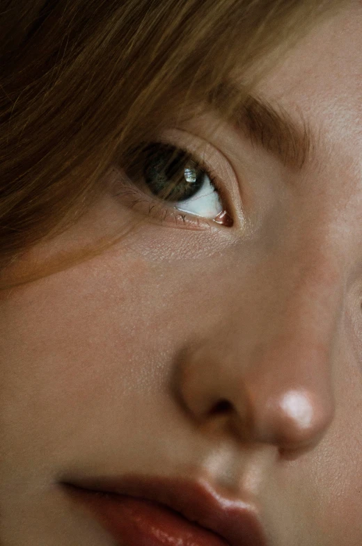 a close up of a person with a cell phone, by irakli nadar, hyperrealism, refined nose, glowing porcelain skin, [ 4 k photorealism ], young woman looking up