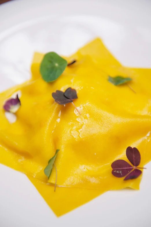 a close up of a plate of food on a table, favolaschia - calocera, brilliantly coloured, creamy, thumbnail