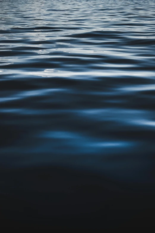 a large body of water under a cloudy sky, by Daniel Gelon, unsplash, minimalism, closeup cinematic aquatic scene, midnight blue, water ripples, canvas