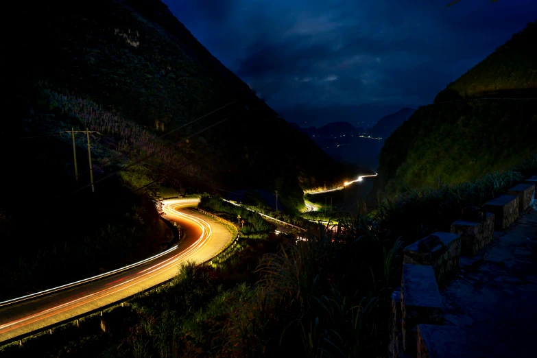 a long exposure photo of a highway at night, unsplash contest winner, bhutan, peru, summer evening, profile image