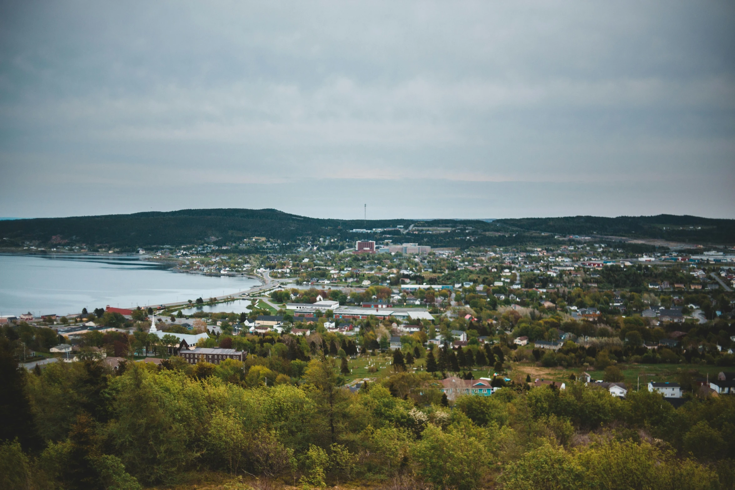 a view of a town from the top of a hill, pexels contest winner, nina tryggvadottir, slightly pixelated, cornell, port