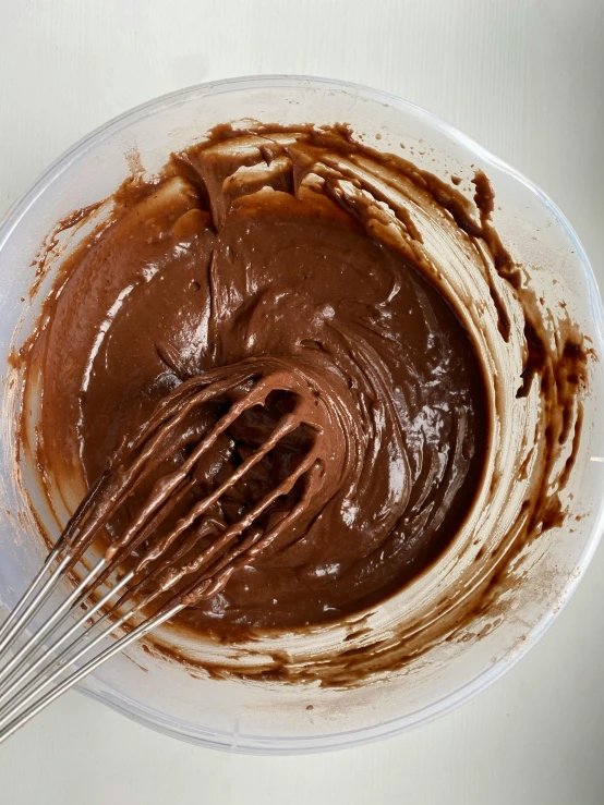 a bowl of melted chocolate with a whisk in it, pexels, thumbnail, full faces, thick lining, with a soft
