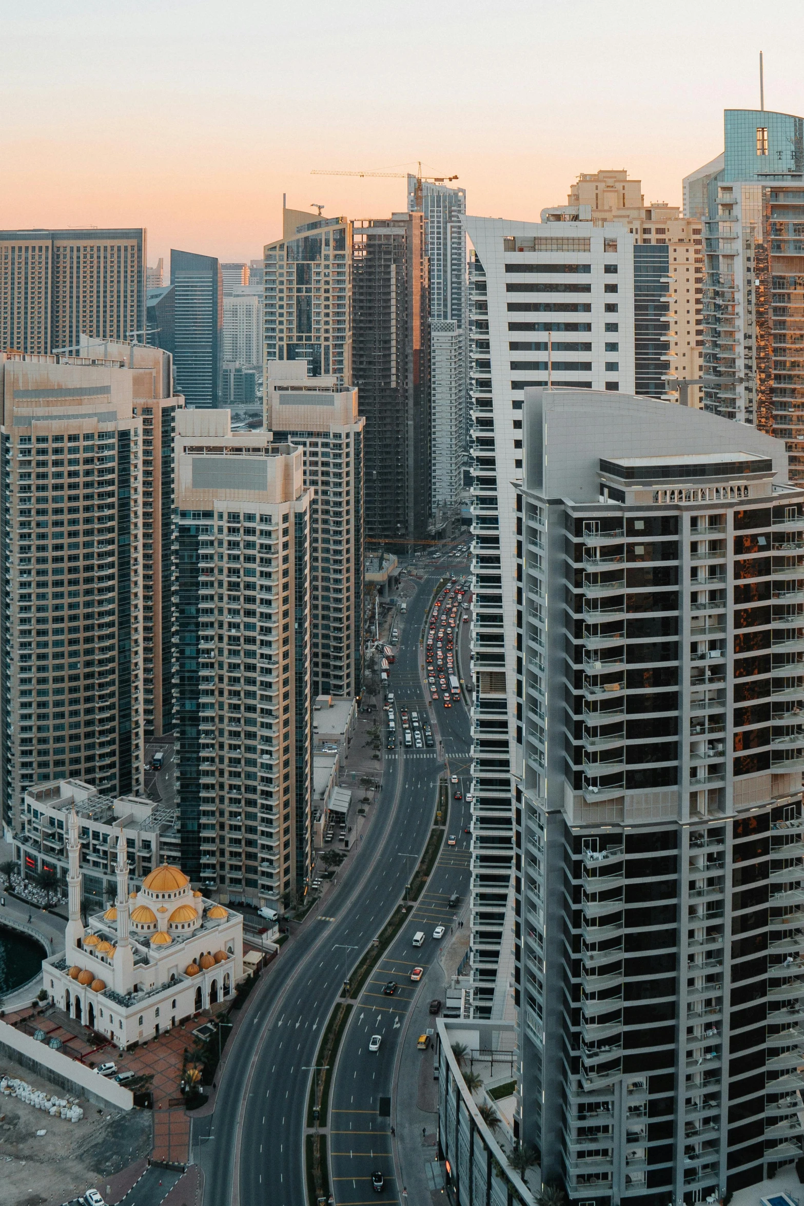 a view of a city from a high rise building, ameera al taweel, stacked image