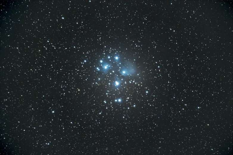 a cluster of stars in the night sky, an illustration of, flickr, taken through a telescope, 2022 photograph, photography shot, contain