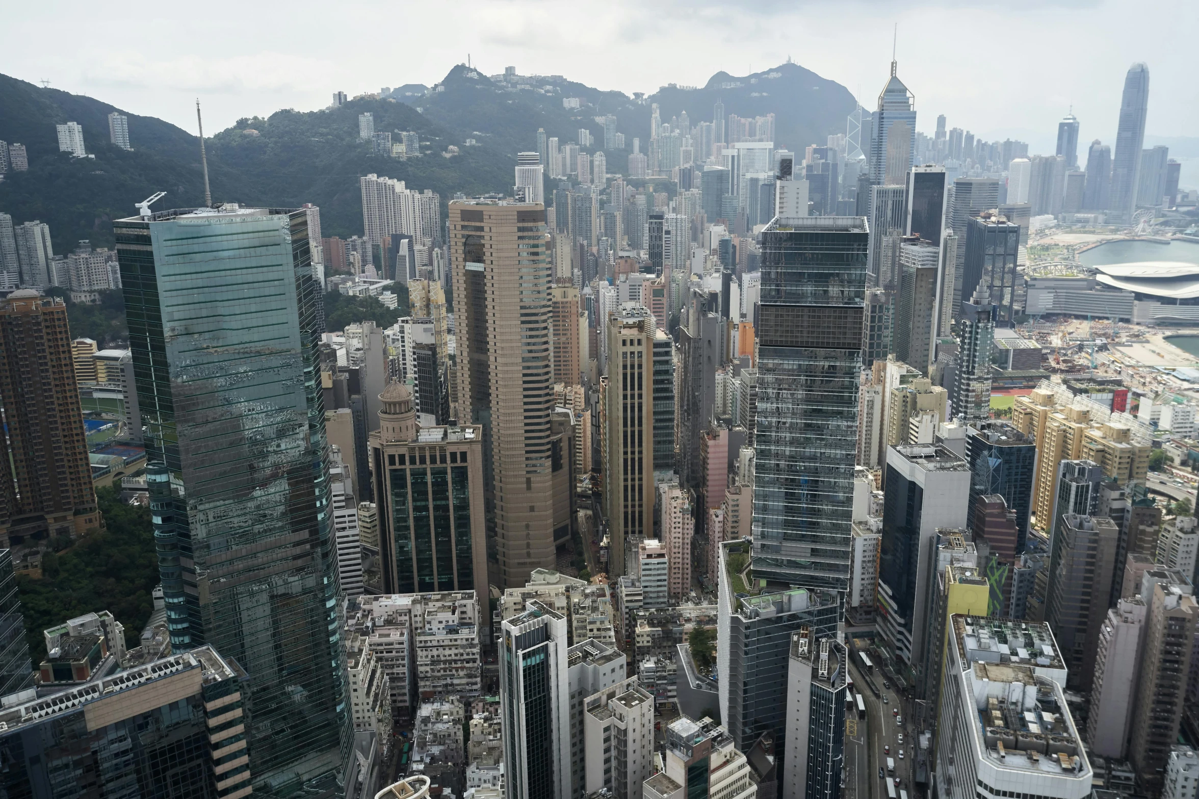 a view of a city from the top of a building, pexels contest winner, hyperrealism, hong kong buildings, tall towers, high resolution