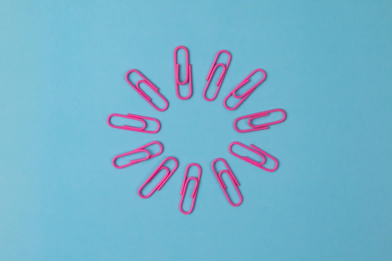 a circle of pink paper clips on a blue background, pexels, pop art, suns, aaaaaaaaaaaaaaaaaaaaaa, perfectly symmetrical, medical